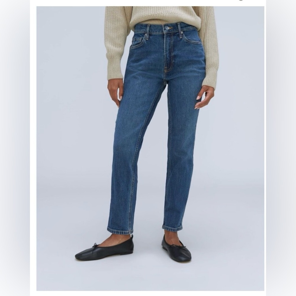 Everlane Womens The Original Cheeky Jeans Stretch Washed Midnight 27 Crop
